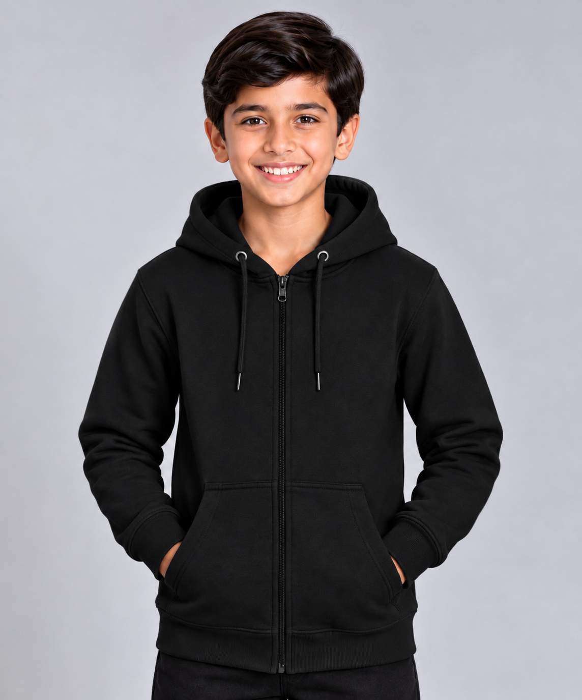 Boys Premium Cotton Full-Zip Hoodie