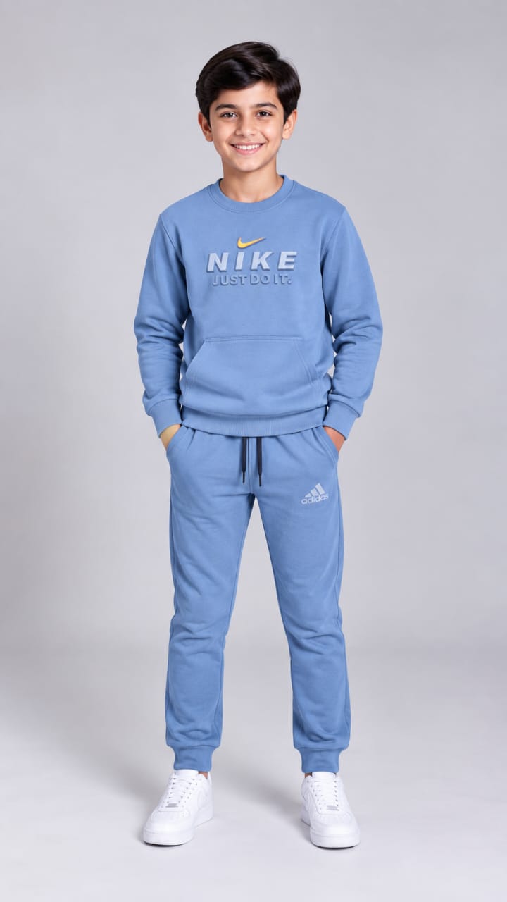 Boys Premium Cotton Tracksuit Set (Round Neck)