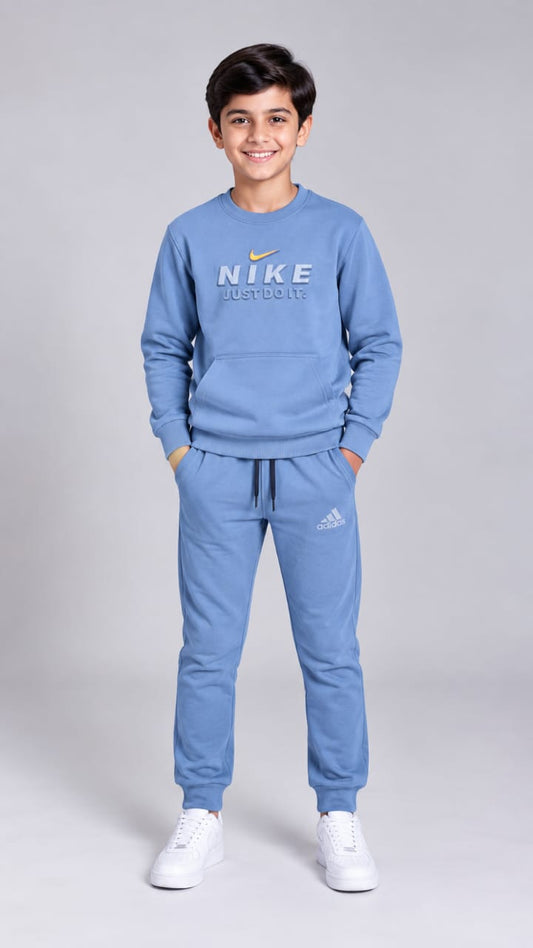 Boys Premium Cotton Tracksuit Set (Round Neck)