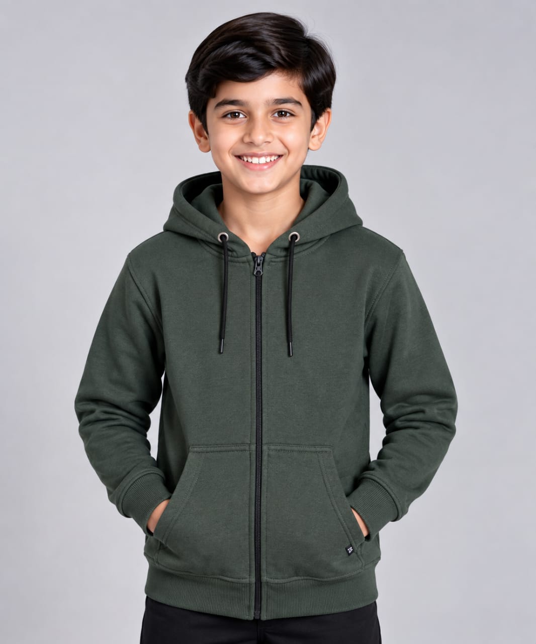 Boys Premium Cotton Full-Zip Hoodie