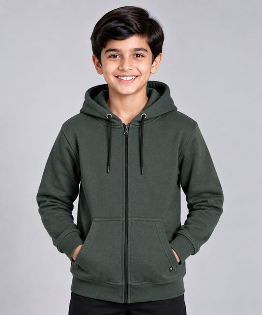 Boys Premium Cotton Full-Zip Hoodie