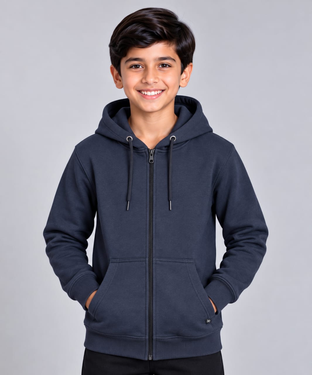 Boys Premium Cotton Full-Zip Hoodie